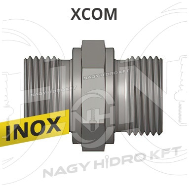 1/2"-M16x1,5 BSP/METRIKUS VÁLTÓ INOX-ROZSDAMENTES KÖZCSAVAR 60ˇ KÚPPAL