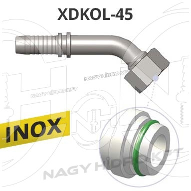 45ˇ DN06 M16x1,5 10L HIDRAULIKA TÖMLŐ CSATLAKOZÓ, O-GYŰRŰS, ROZSDAMENTES-INOX