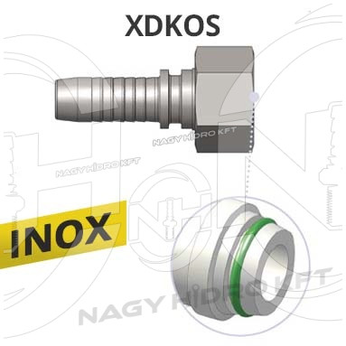 DN06 M18x1,5 10S EGYENES HIDRAULIKA TÖMLŐ CSATLAKOZÓ, O-GYŰRŰS ROZSDAMENTES-INOX - XDKOS-061815