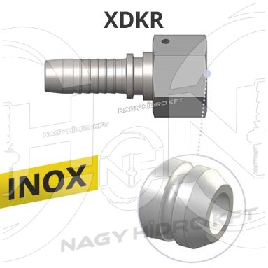 DN06 1/4" BSP COLOS EGYENES HIDRAULIKA TÖMLŐ CSATLAKOZÓ 60ˇ KÚPPAL, ROZSDAMENTES-INOX