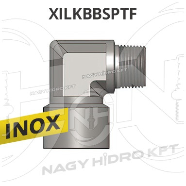 1/4"-1/4" BSPT-BSPT L-IDOM KÜLSŐ/BELSŐ FIX MENETTEL, INOX ADAPTER