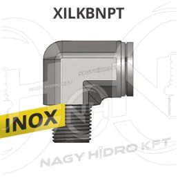 1/2"-1/2" NPT-NPT L-IDOM BELSŐ/KÜLSŐ MENETTEL, INOX ADAPTER - XILKBNPT-1212