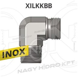 1/2"-1/2" BSP-BSPT L-IDOM KÜLSŐ/KÜLSŐ MENETTEL, INOX ADAPTER - XILKKBB-1212
