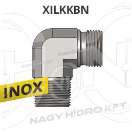 1/2"-1/2" BSP-NPT L-IDOM KÜLSŐ/KÜLSŐ MENETTEL, INOX ADAPTER - XILKKBN-1212