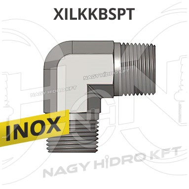 1"-1" BSPT-BSPT L-IDOM KÜLSŐ/KÜLSŐ MENETTEL, INOX ADAPTER