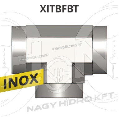 1/2" BSPT T-IDOM BELSŐ/BELSŐ/BELSŐ FIX MENETTEL, INOX ADAPTER