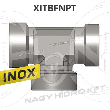 3/8" NPT T-IDOM BELSŐ/BELSŐ/BELSŐ FIX MENETTEL, INOX ADAPTER - XITBFNPT-38