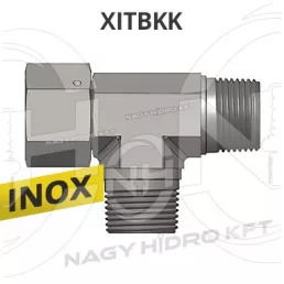 1/2" BSP-BSPT T-IDOM BELSŐ/KÜLSŐ/KÜLSŐ MENETTEL, INOX ADAPTER - XITBKK-12