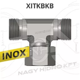 6/4" BSP T-IDOM KÜLSŐ/BELSŐ/KÜLSŐ MENETTEL, INOX ADAPTER - XITKBKB-64