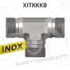   1" BSP T-IDOM KÜLSŐ/KÜLSŐ/KÜLSŐ MENETTEL, INOX ADAPTER