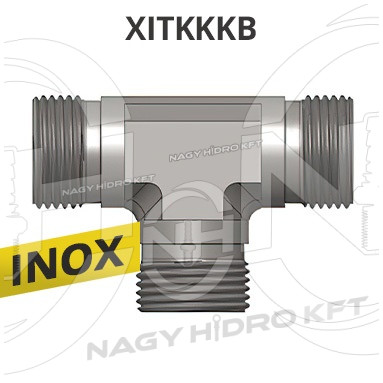 1" BSP T-IDOM KÜLSŐ/KÜLSŐ/KÜLSŐ MENETTEL, INOX ADAPTER