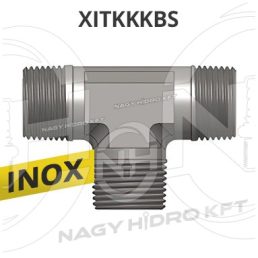 1" BSPT T-IDOM KÜLSŐ/KÜLSŐ/KÜLSŐ MENETTEL, INOX ADAPTER - XITKKKBS-01