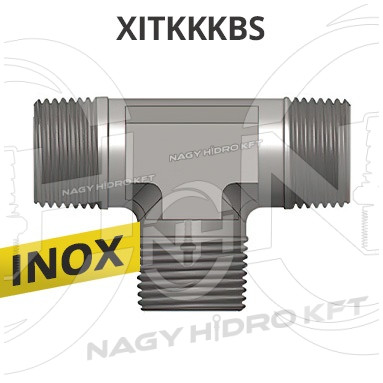 1" BSPT T-IDOM KÜLSŐ/KÜLSŐ/KÜLSŐ MENETTEL, INOX ADAPTER