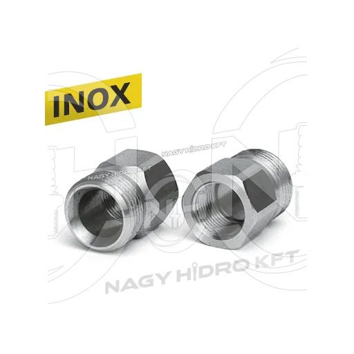M22x1,5-3/8" KÜLSŐ/BELSŐ FIX MENETES ÁTALAKÍTÓ ADAPTER MAGASNYOMÁSÚ MOSÓKHOZ, ROZSDAMENTES-INOX KIVITEL