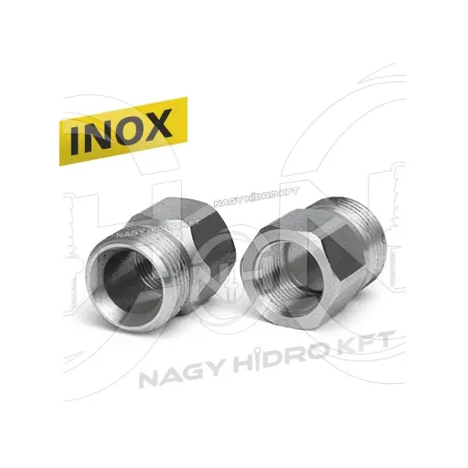 M22x1,5-3/8" KÜLSŐ/BELSŐ FIX MENETES ÁTALAKÍTÓ ADAPTER MAGASNYOMÁSÚ MOSÓKHOZ, ROZSDAMENTES-INOX KIVITEL - XKAR-KB2215-38