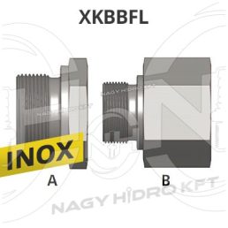 3/4"-1/2"  BSP COLOS KB-S MENETTEL, FIX EGYENES LAPOS TÖMÍTÉSŰ, INOX ADAPTER - XKBBFL-3412