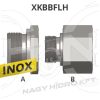   1"-3/8"  BSP COLOS KB-S MENETTEL, FIX EGYENES LAPOS ÉS HOMLOKTÖMÍTÉS, INOX ADAPTER