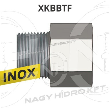 1/2"-1/4" BSPT COLOS KB-S MENETTEL, FIX EGYENES INOX ADAPTER - XKBBTF-1214