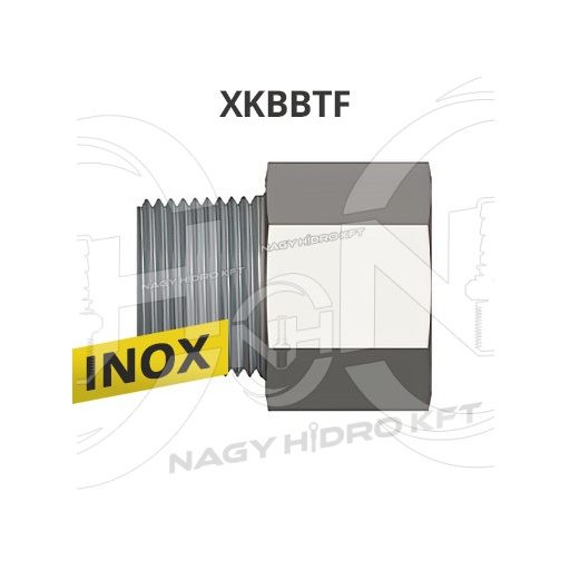 3/4"-1/2" BSPT COLOS KB-S MENETTEL, FIX EGYENES INOX ADAPTER - XKBBTF-3412