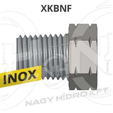 1"-1/2" NPT COLOS KB-S MENETTEL, FIX EGYENES INOX ADAPTER