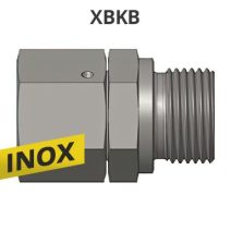 BSP ADAPTER, EGYENES BK-S 60ˇ KÚPPAL, ROZSDAMENTES-INOX