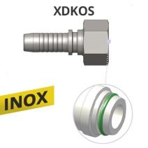 INOX S-ES KÚPPAL METRIKUS, EGYENES TÖMLŐ CSATLAKOZÓ, O-GYŰRŰVEL