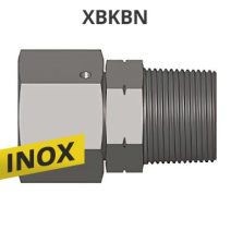 BSP/NPT VÁLTÓ ADAPTER, EGYENES BK-S 60ˇ KÚPPAL, ROZSDAMENTES-INOX