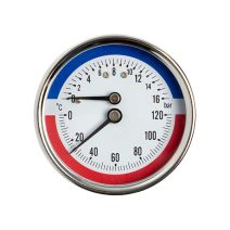 MANOMÉTER NYOMÁS ÉS HŐFOK MÉRŐVEL 63mm HÁTSÓ 1/4" KIVEZETÉSSEL