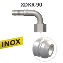INOX 90ˇ BSP COLOS HOLLANDERES TÖMLŐ CSATLAKOZÓ, 60ˇ KÚPPAL